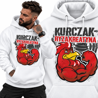 BLUZA Z KAPTUREM NA SIŁOWNIĘ   KURCZAK RYZ 3